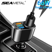 SEAMETAL Car Charger 66W USB Super Charge Phone Charger Auto Cigarette Lighter Adapter PD USB-C QC3.0 Multi Port Phone Charging 1