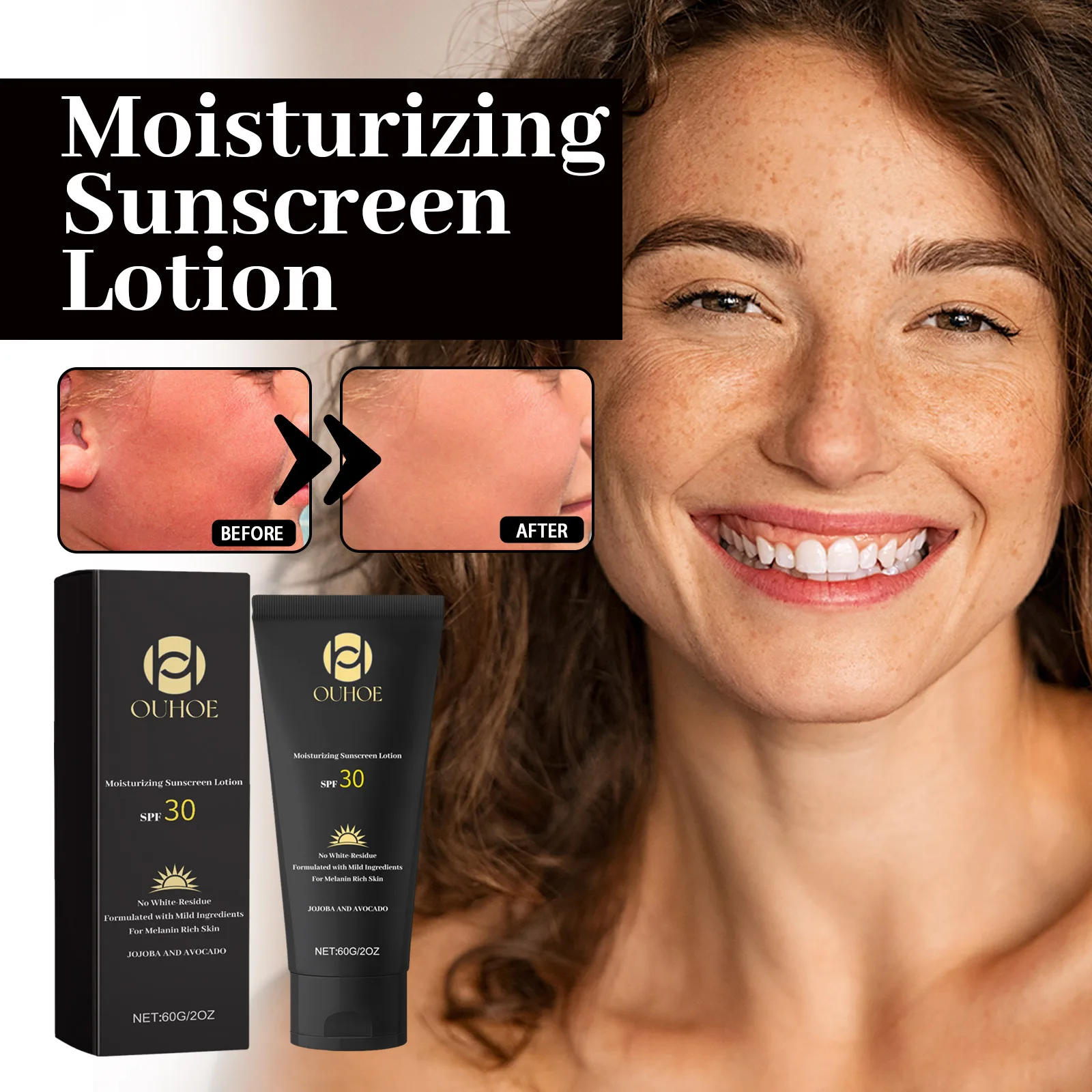 SPF30 Sunscreen Effectively Isolating UV Rays Sun Protection Refresh Oil Control Whitening Moisturizing Facial Skin Care Product