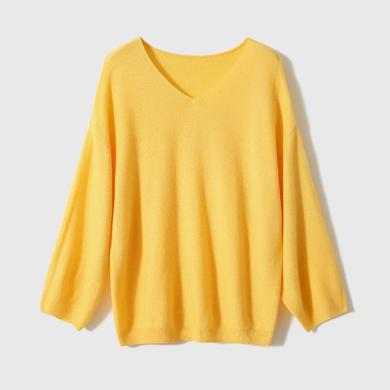 

Loose Winter Clothes Long Sleeve Blusas 2022 New Women Solid Casual Sweater Women Pullover Fashion Tops V-neck Sweaters 23781