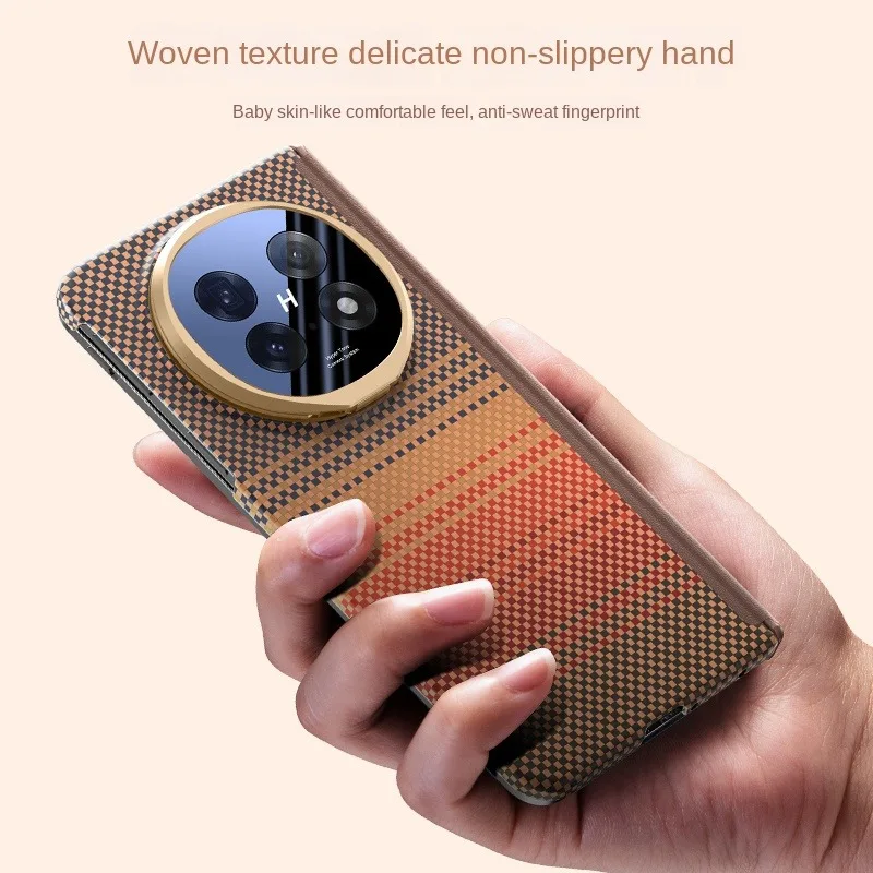 Textured Slim Fiber Phone Case with Metal Lens Bracket - Magnetic Drop & Fingerprint Resistant