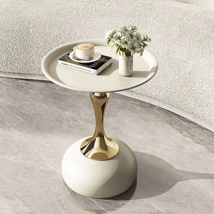 Movable Center Small Retro Metal Simple Round Nordic Portable Luxury Modern Coffee Tables For Living Room Bed Side Table Bedroom