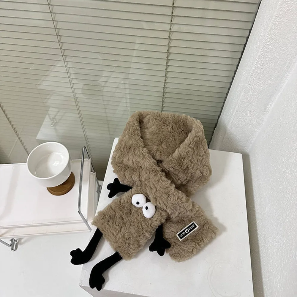 

Soft and Skin Friendly Korean Children'S Scarf Plush Windproof Plush Big Eyes Sartoon Scarf Warm Breathable