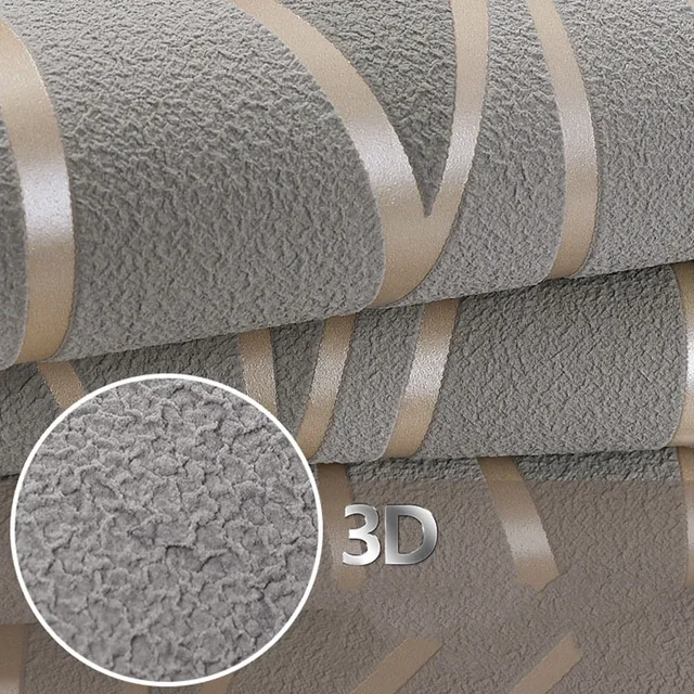 วอลล์เปเปอร์ลายทันสมัยลายคลื่นนอร์ดิก3D เรขาคณิตไม่ทอลายหนังกวางวอลเปเปอร์พื้นหลังห้องนั่งเล่นห้องนอนทีวีกำมะหยี่ 1