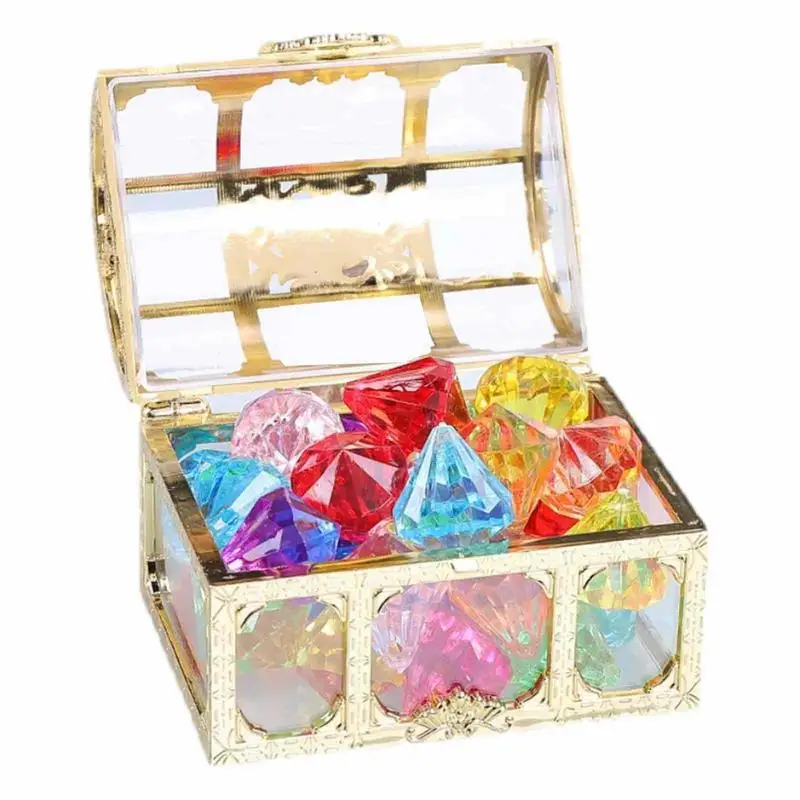 10pcs Pool Diving Gems Toys Treasure Pirate Pool Chests Divingdiamond Swimming Kids Jewels Dive Diamonds Favors Party Set 6