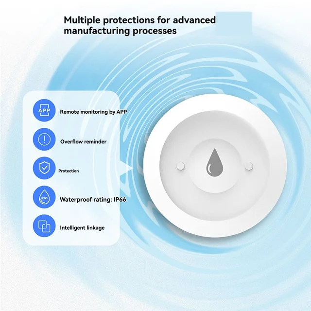 FEDI-Tuya Zigbee Smart Water Leak Detector Flood Sensor Alarm Immersion Alert Remote Monitoring Via Smart Life App 4