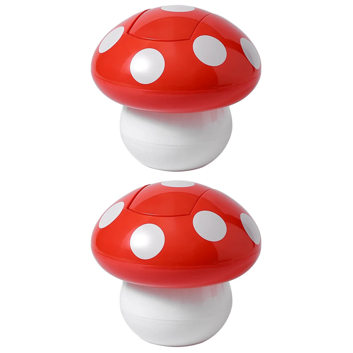 

2pcs Desktop Garbage Bucket Multi-use Trash Can Office Waste Paper Holder Mushroom Trash Can