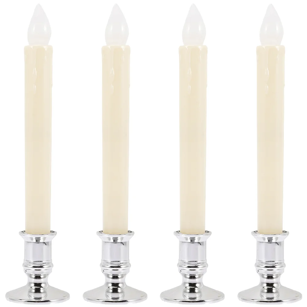 

4 Pcs Simulation Electric Menorahs The Christmas Flameless Taper Candles Wedding Wedding Decor Wedding