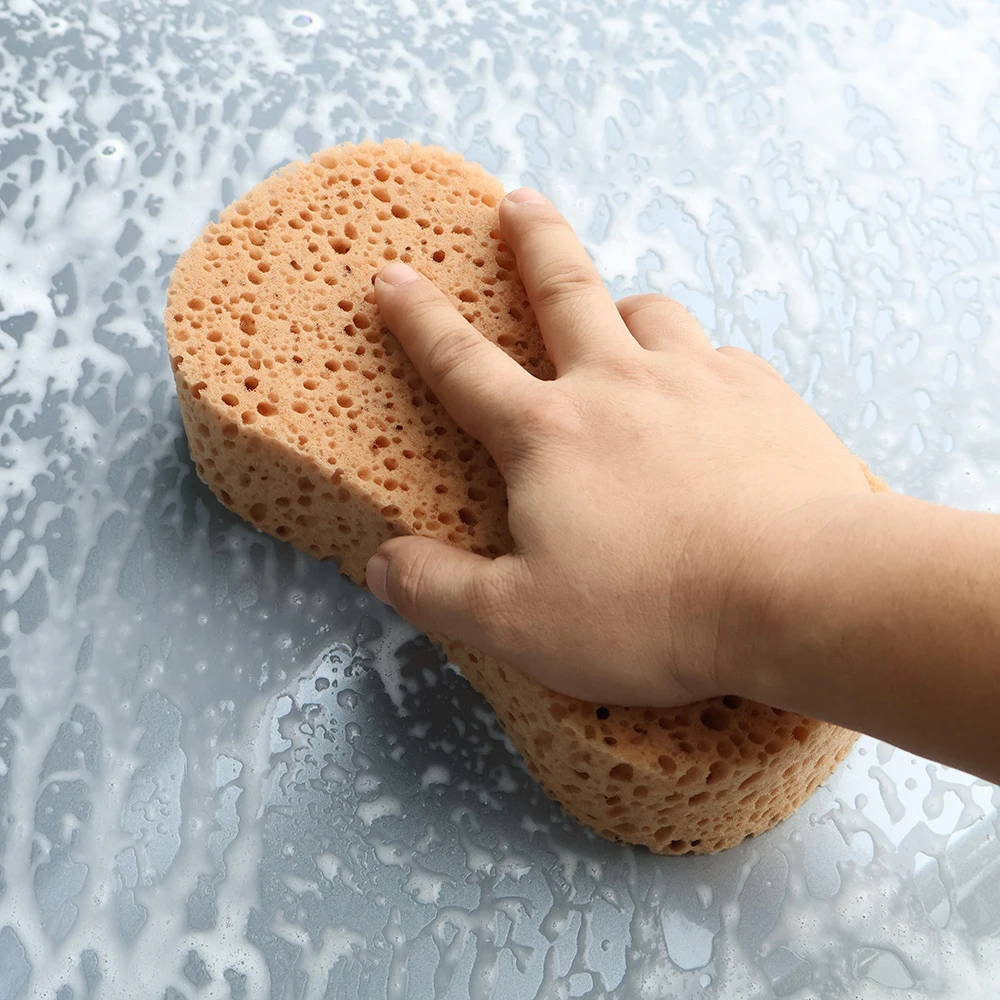 AUTOBRIGHT 2/5/10pcs Car Wash Sponges Square Big Size Ceramics and Thicken Detailing Cleaning Brown Sponge Washing Accessories 3