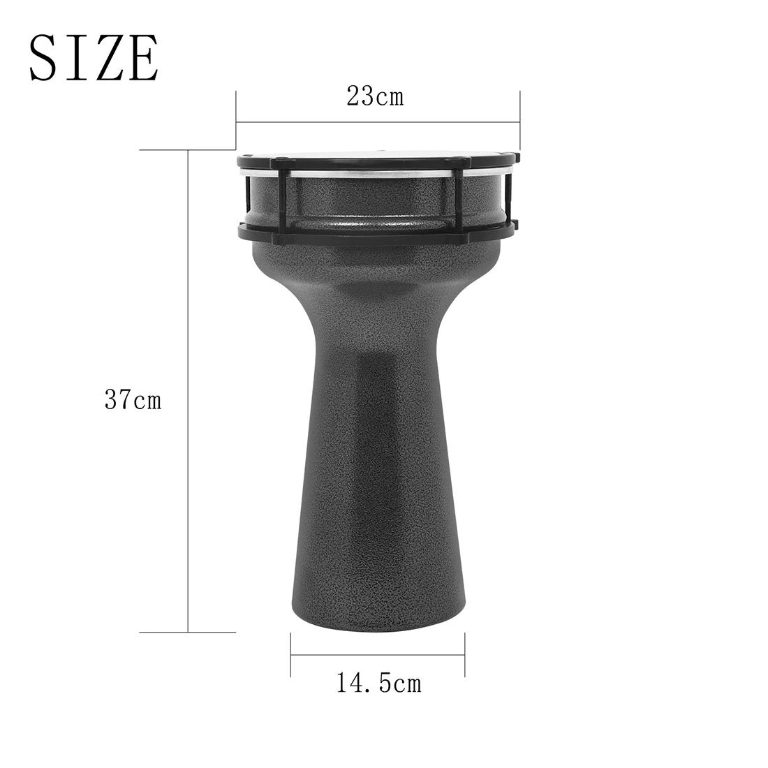 8 Inch African Drum Djembe Hand Drum Black Aluminium Body Turkish Portable Percussion Musical Instrument Tambourine