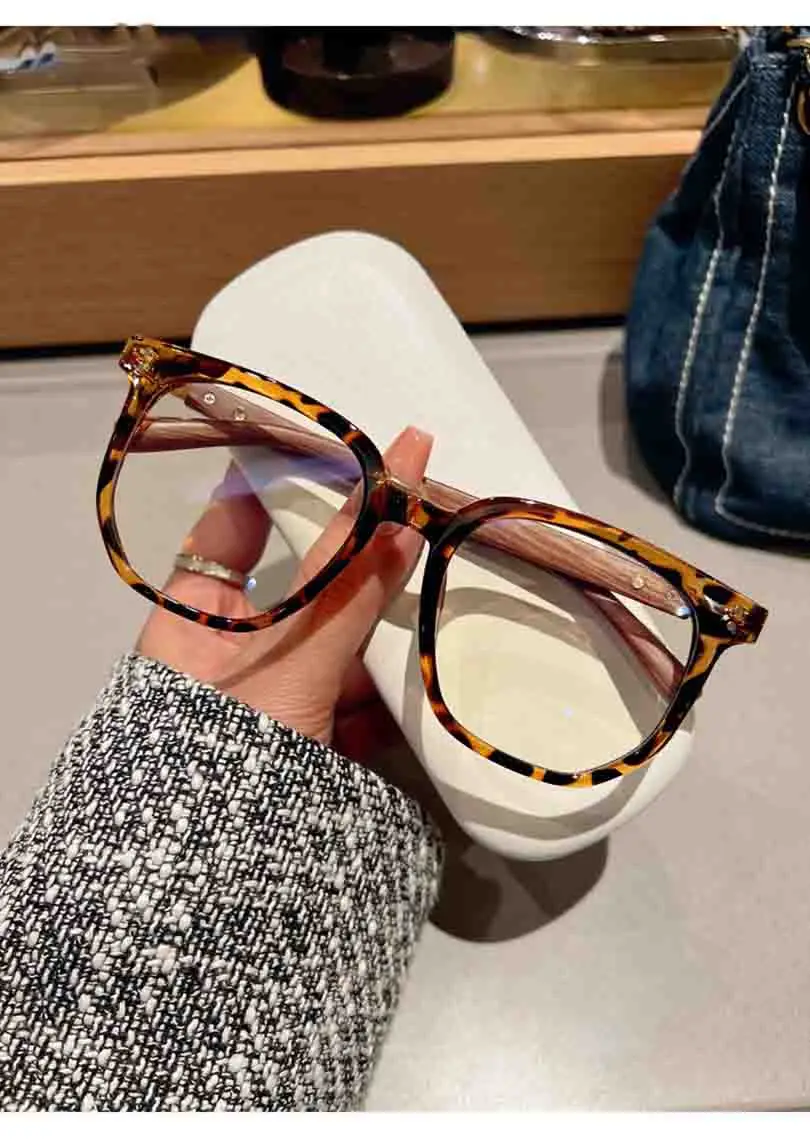 Retro transparente Computer brille Anti Blaulicht quadratische Brille Block ier brille optische Brille Brille – Detail 10