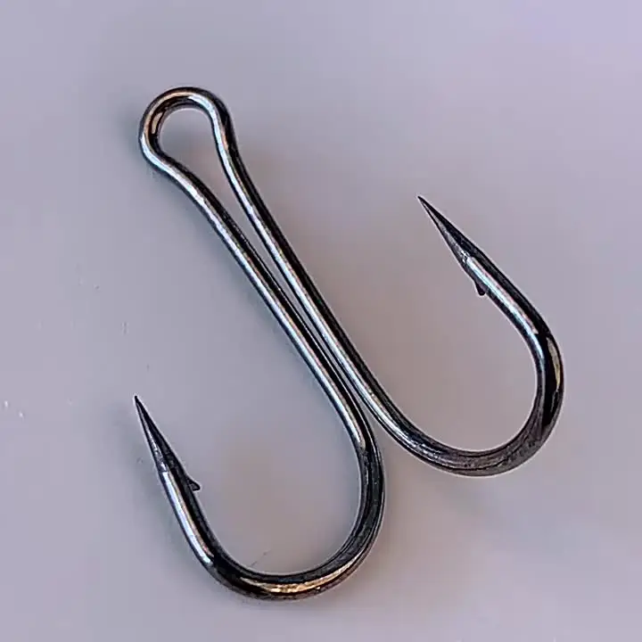 10 Pack Double Barb Live Shrimp Hooks - Size 4/0 Carbon Steel For Saltwater & Freshwater Fishing
