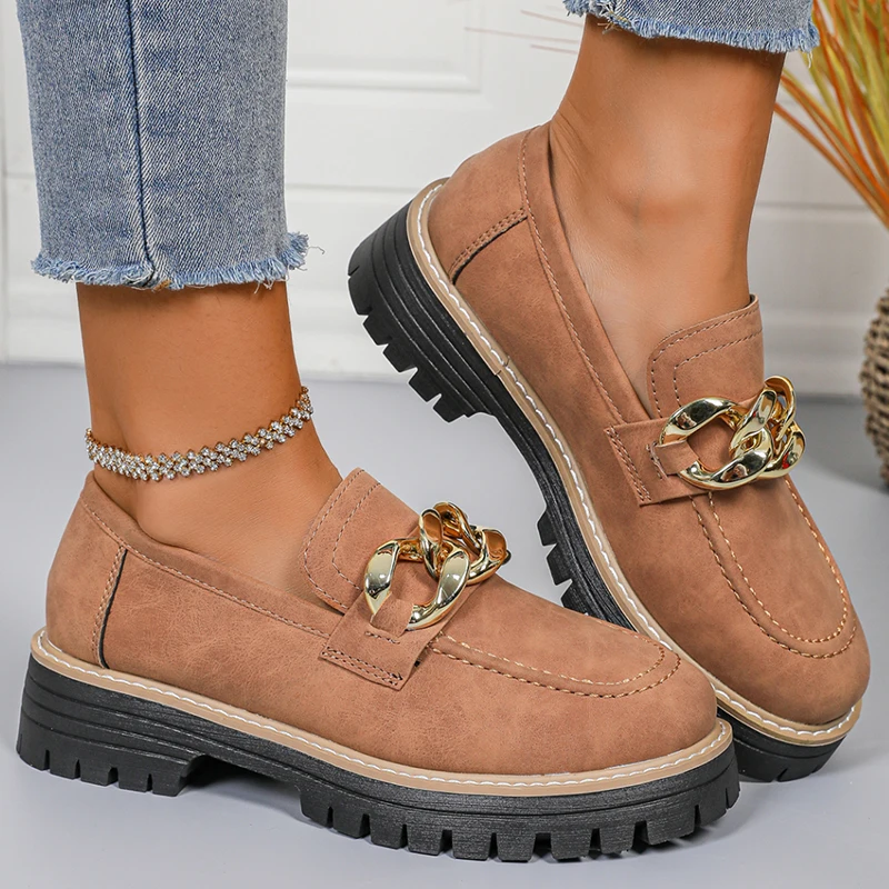 Woman Shoes Comfortable Women's loafers With Heels Casual Shoes Elegant Heel Zapatos De Mujer New Slip-on Shoes Women Footwear