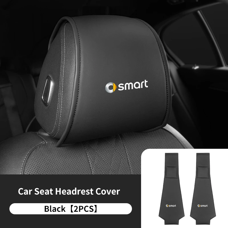 자동차 좌석 머리 받침 보호 커버, 스마트 Fortwo Forfour Forjeremy Forvision 451 453, 자동차 액세서리, 2 개