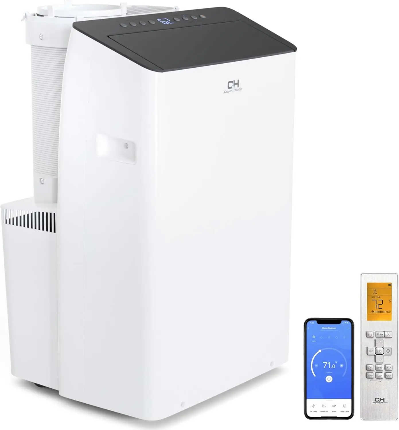 Inverter Portable Air Conditioner and Heater with Dual Hose, Dehumidifier, and Fan