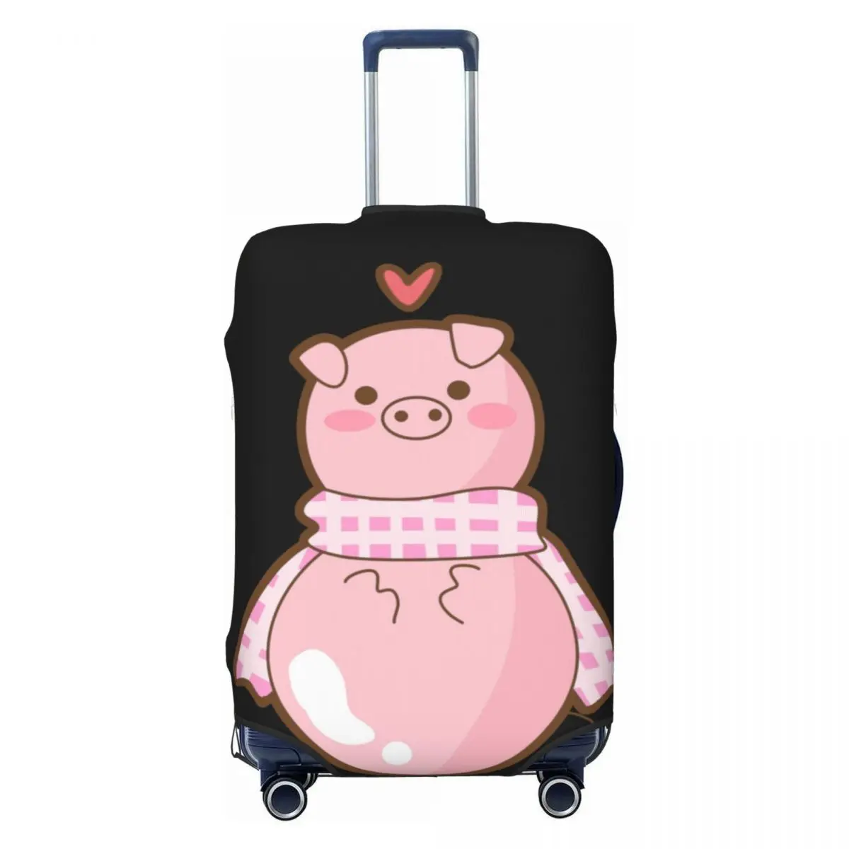 

Snowman Pig Pattern Suitcase Cover Cute Animal Fun Cruise Trip Holiday Strectch Luggage Accesories Protector