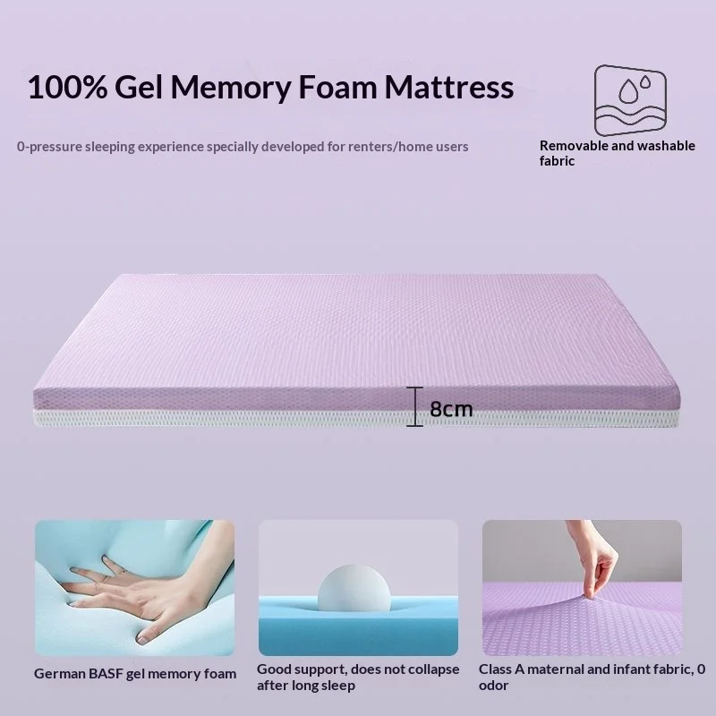 Materasso in memory foam gel Topper Raffreddamento Sollievo dalla pressione Morbido Pad Queen King Dormitorio gemelo Copertura rimovibile Mobili lavabili in lavatrice