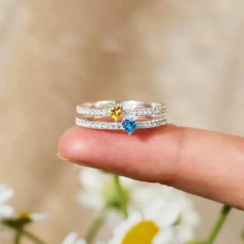 Womens Ring 2025 Heart CZ Women Rings for Wedding New Trendy Accessories Dazzling Female Fashion Love Jewelry