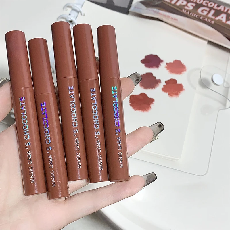 Chocolate five lip glaze set Mist matte lipstick girl student 2