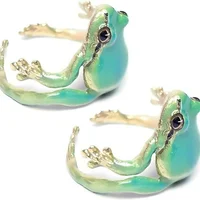Mini Green Tree Frog Ring Frog Open Rings for Women Men Metal Cute Animal Adjustable Finger Ring Jewelry Birthday Party Gift New - Image 6