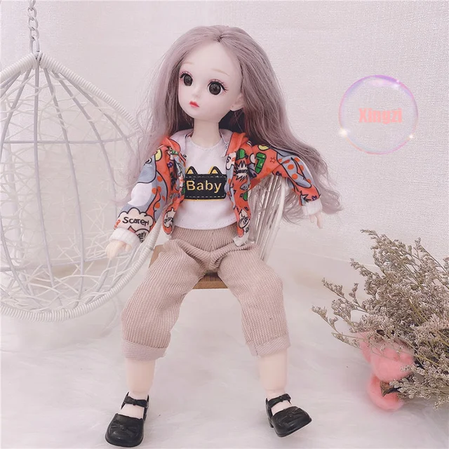 30 Cm BJD Fat Body Doll Japanese College Style 6 Joint Movable Doll JK Uniform Dress Dress Up Doll Girl Toy Kids Birthday Gift 5