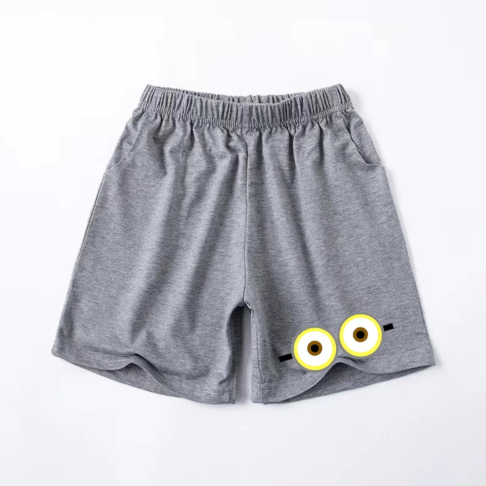 thumbnail image 1 of Camiseta de verano 100 % algodón para adolescentes, camiseta de algodón con cuello redondo y estampado sencillo de Minions de dibujos animados para niños y niñas, ropa de manga corta para niños, 1 of 5