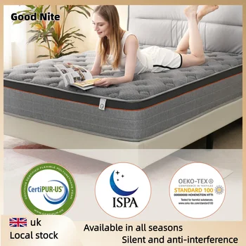 Good Nite 10" Luxury Hybrid Mattress Double 4FT6 - Hotel Collection with Cashmere Fabric & Airflow Foam for Couples