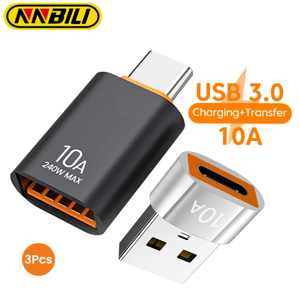 OTG Adapter 10A USB 3.0 To Type C USB Female To Type c Male Fast Charging For Xiaomi Samsung Laptop