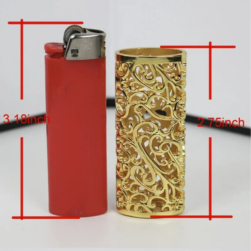 Metal Lighter Sleeve Cover Holder for BIC J6 Unique Gift for Smokers with Retro Hollow Out Design 2