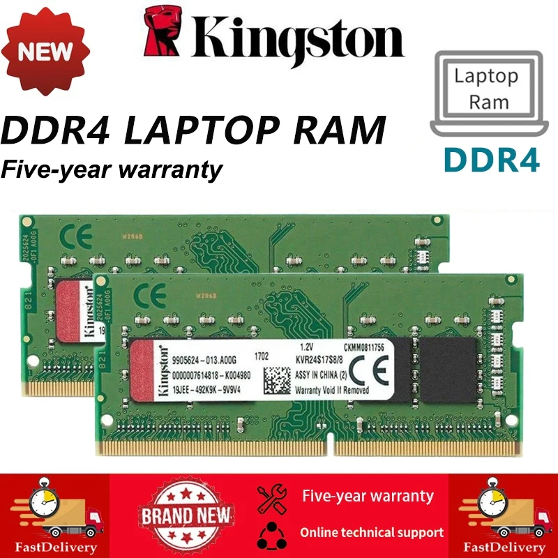 Pamięć RAM Kingston DDR4 4GB 8GB 16GB 2666MHz 2400MHz 2133MHz 3200MHz Pamięć RAM do laptopa PC4-2400T SODIMM