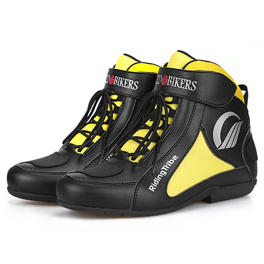 

Yellow Motorcycle Boots Summer Breathable Motocross Off-Road Racing Shoe Men Moto Boots Motorbike Riding Protective Gear Shoe