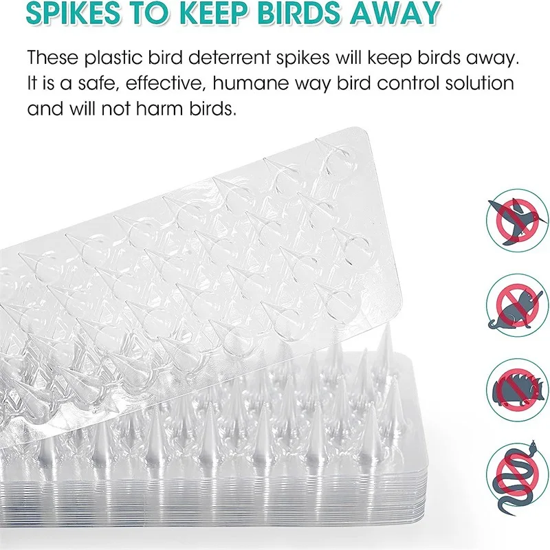 Pet fence barrier Spikes Repeller Cat Plastic Bird Repellent Anti Pigeon Anti-bird Squirrel Garden Fences Control Transparent Spikes