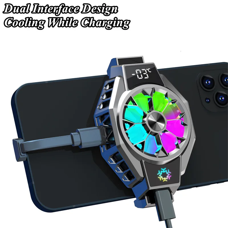 

X9 Mobile Phone Radiator Portable Game Cooler for PUBG Semiconductor Cooling Fan with Colorful Breathing Lamp for IPhone Android