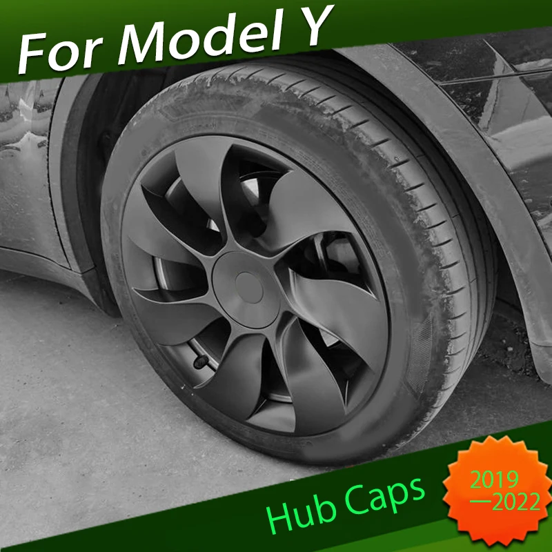 

4PCS For Tesla Model Y 2019 2020 2021 2022 19 Inch Hub Cap Replacement Wheel Cap Automobile Hubcap Full Cover Accessories