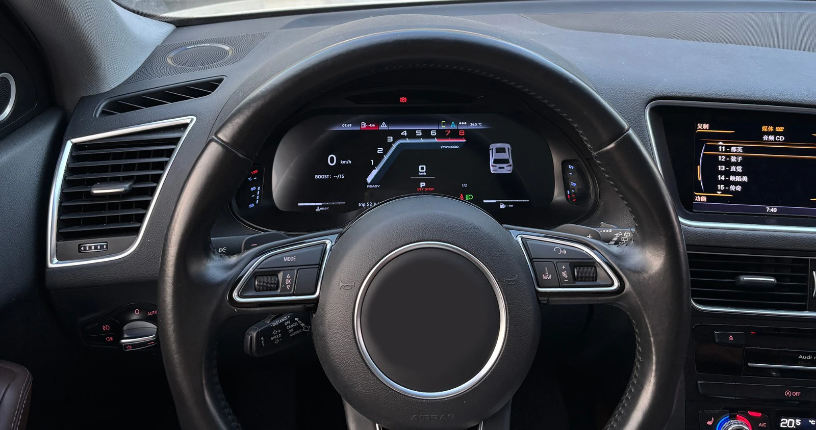 Panel de Instrumentos Digital LCD de 12.3 Pulgadas para Audi Q5 2009-2018, Cabina Virtual, Velocímetro, Pantalla de Tablero, CarPlay, HDMI 2