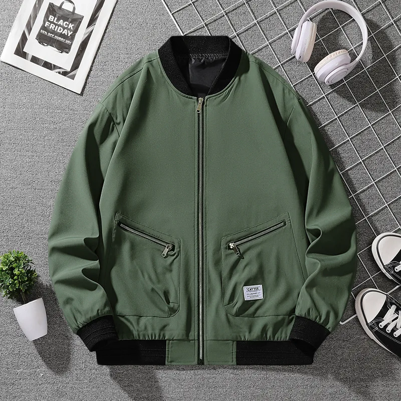 

Autumn New Jacket Men's Loose Jacket Tops Plus Size Jacket