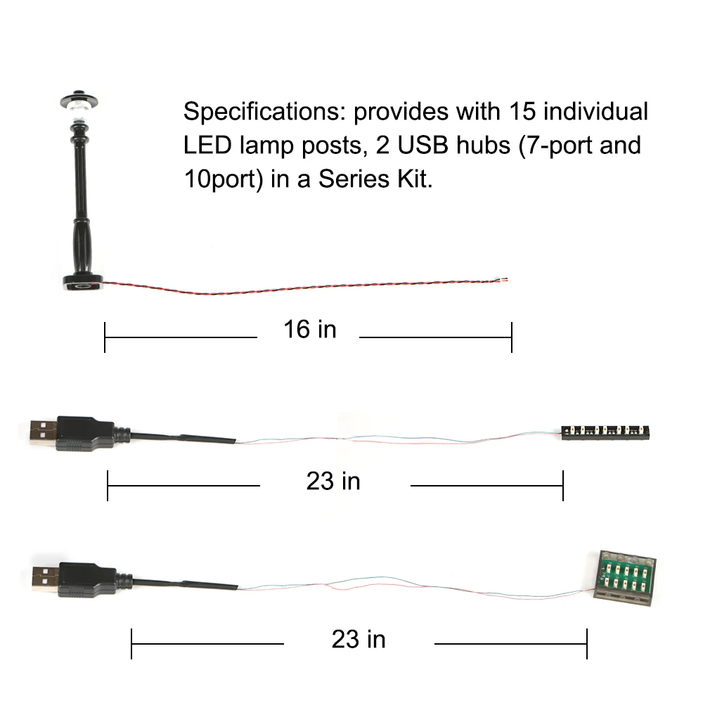 15pcs City Street Light Led (10 in 1 USB Powered) Building Block Lamp MOC Compatible with Bricks DIY 2039 11062 6