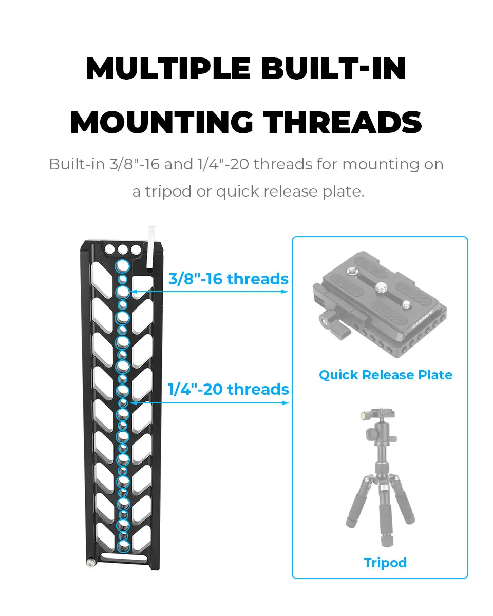 10" Bottom Dovetail Plate Quick Release Baseplate For Tripod Balancing Camera Se
