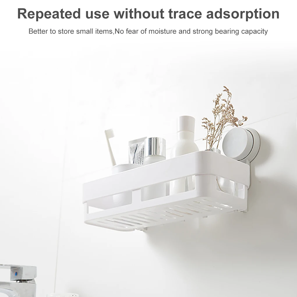 Wall mounted suction cup bathroom rack