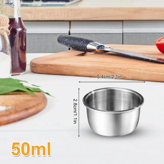 VFANDV Set 6 Contenitori Salsa In Acciaio Inox - 50ml, Con Coperchi Sigillanti - Foto 8