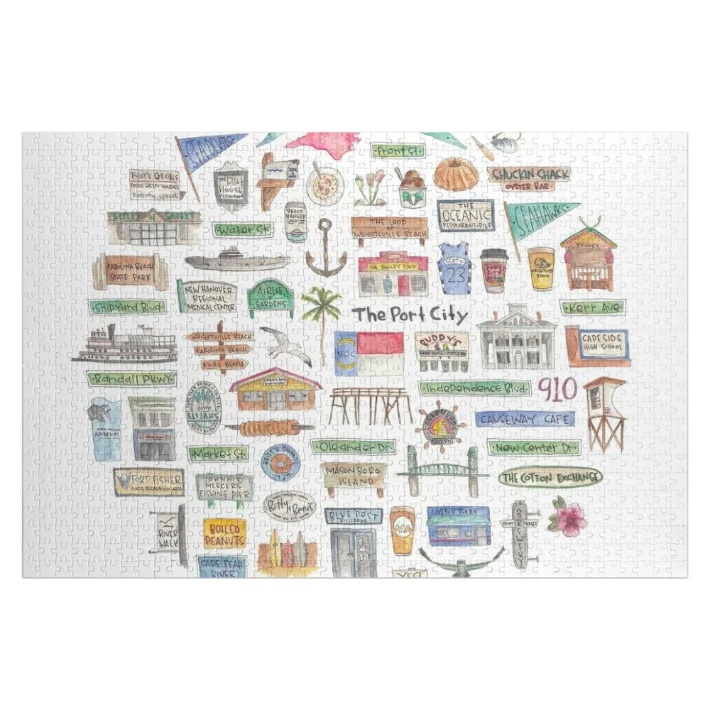 

Wilmington Jigsaw Puzzle Personalized Gift Married Game Children Wooden Decor Paintings Puzzle