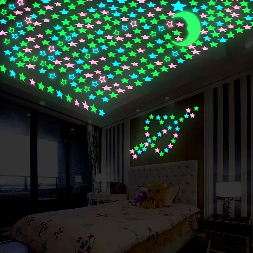 Luminous Butterfly Snowflake Dolphin Wall Stickers Glow In The Dark Decal for Kids Baby Room Bedroom Christmas Home Decoration