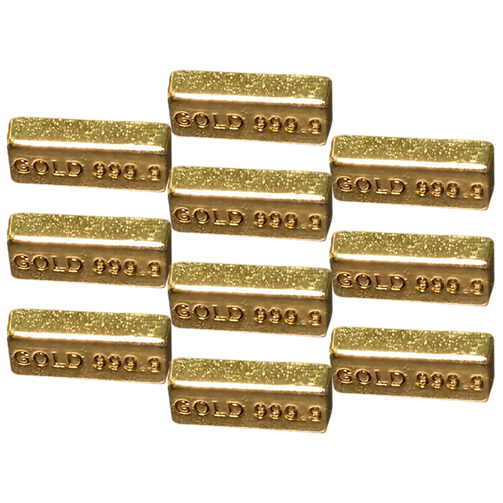 

10 Pcs Model Tiny Homes House Mini Gold Bar Bars Miniature Layout Bullion