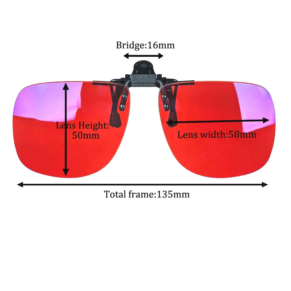 Enhanced Sleep-Optimized Polarized Clip-On Sunglasses - Large Square Shape with Orange and Yellow Lenses