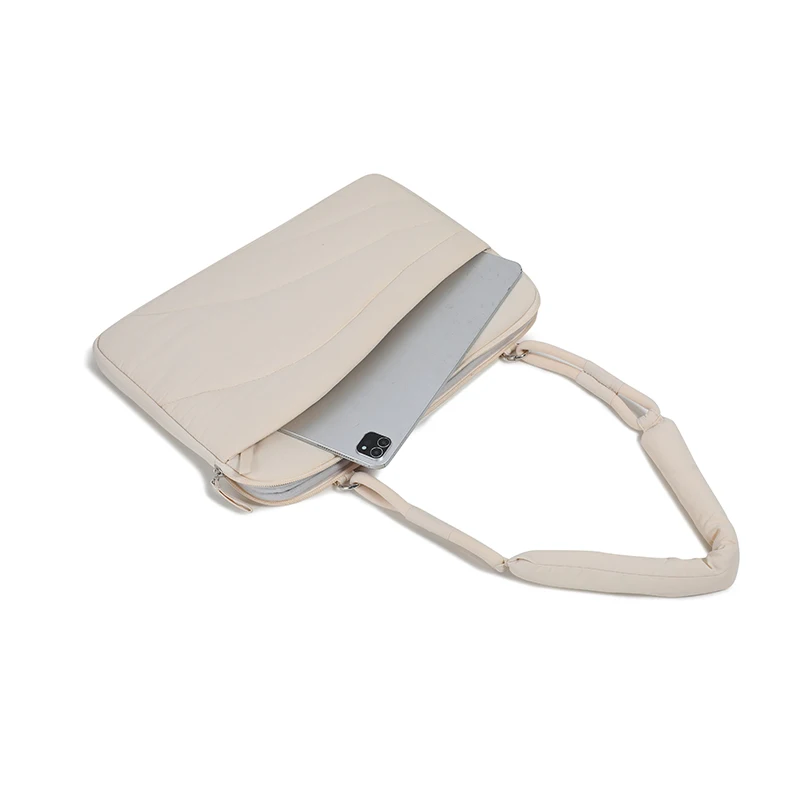 Ultra-Thin Shockproof Laptop Sleeve and Shoulder Bag in Puffy Design