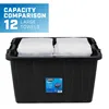 HART 27 Gallon Heavy Duty Latching Plastic Storage Bin Container, Black, Set of 4 4