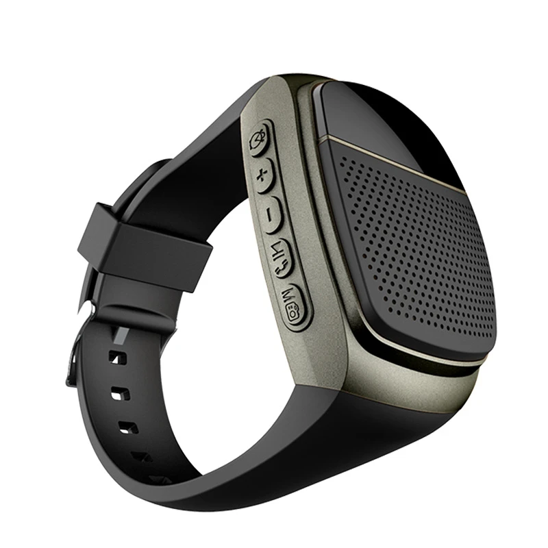 Reloj de pulsera tarjeta de Altavoz Bluetooth con Radio FM, portátil, para deportes aire libre, correr, LED, tarjeta de memoria de 32GB| | - AliExpress