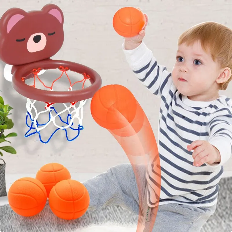 A Suit Of Children's Toy Mini Cute Little Bear Basketball Bathroom Bath Toys Shoot At The Basket Games In The Pool — view 2