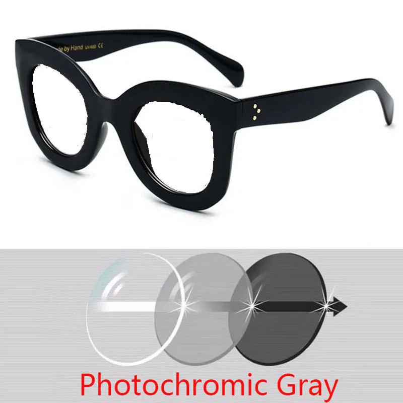 Women Fashion Gradient Vintage Round Style Sunglasses Classic 3 Dots Deep Blue Frame Sun Glasses Oculo 0 -0.5 -1.0 -2.0 To -6.0 5