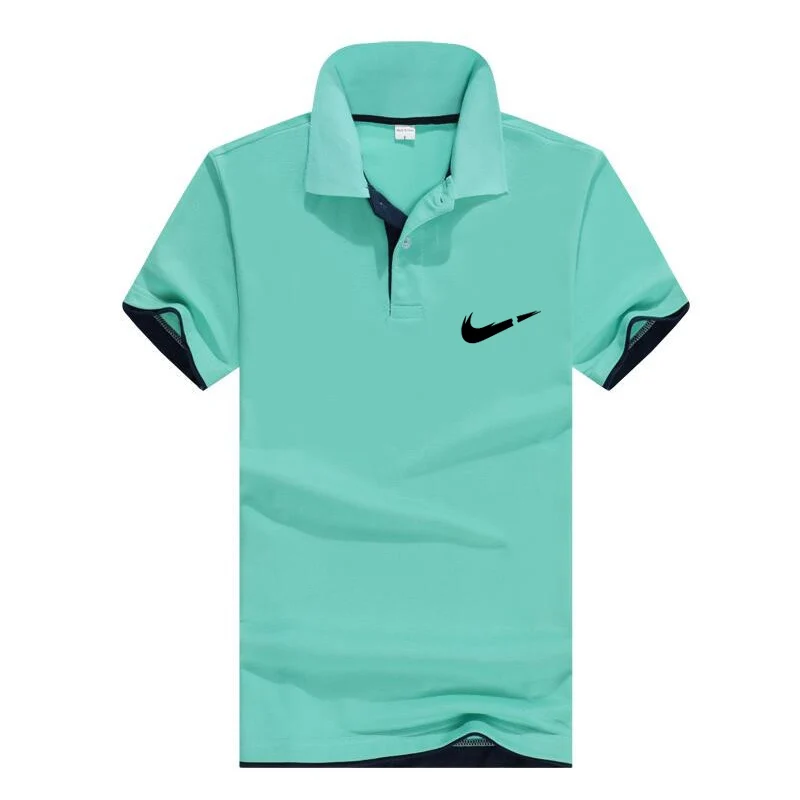 

Men Print Brand Sign High Quality Knitted Ice Cool Polo Shirt Summer Casual Polo Collar Rib Breathable Top Short Sleeve T-shirt