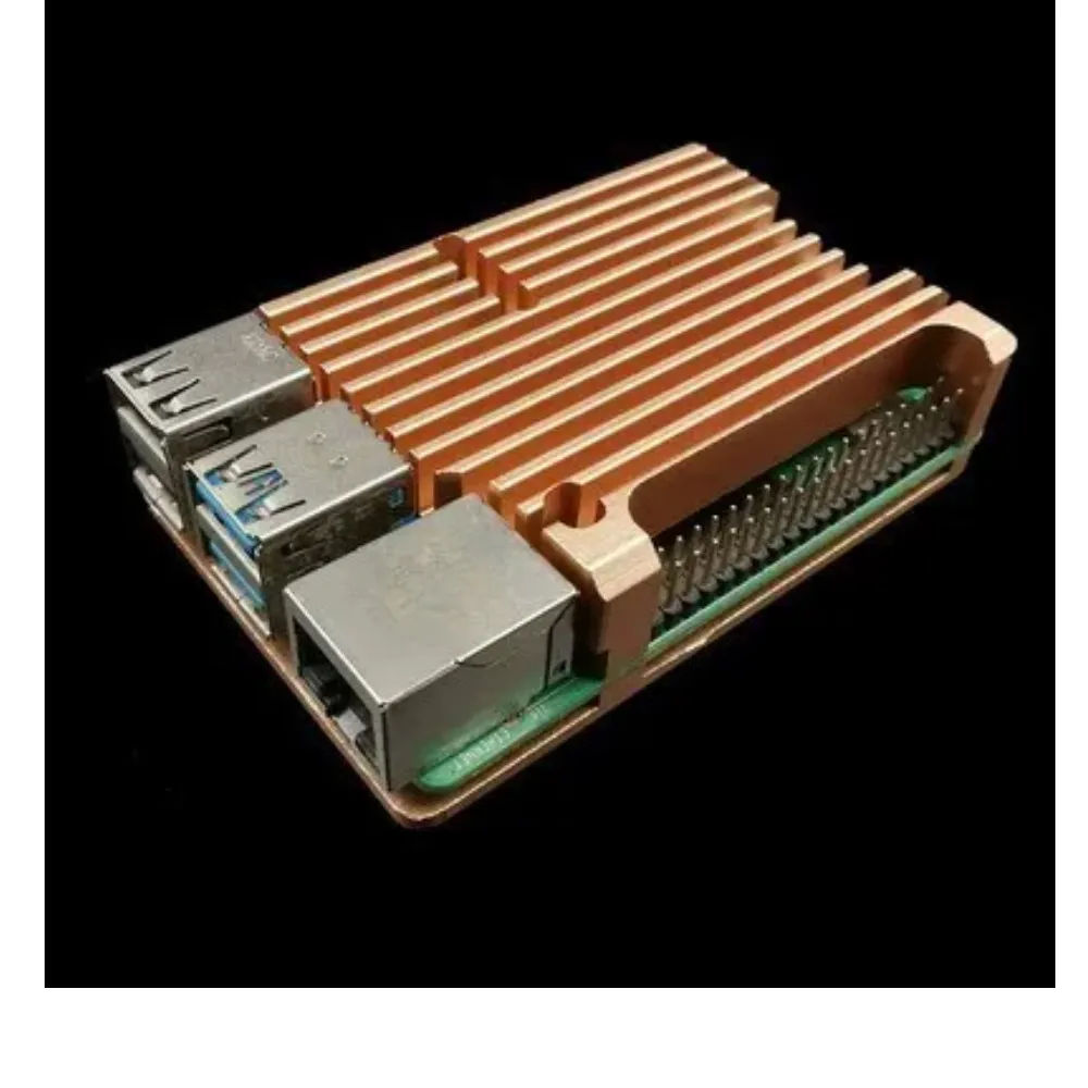Aluminum Cooling Case with Dual Fans for Raspberry Pi - Black Enclosure